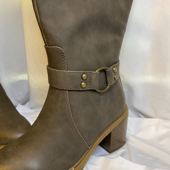 EVANS EXTRA WIDE FIT Clarissa Heeled Boot -gray- Size 6 Extra Wide - Picture 7 of 11